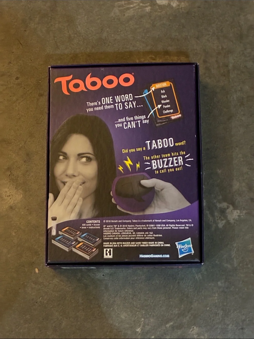 Taboo Game With Electronic Buzzer - Purple/Orange